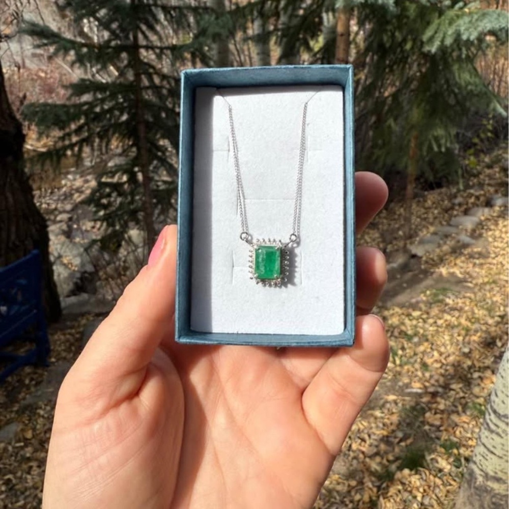 Platinum Emerald Necklace.